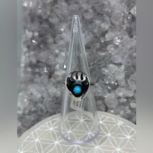 Native Turquoise Bear Claw Ring